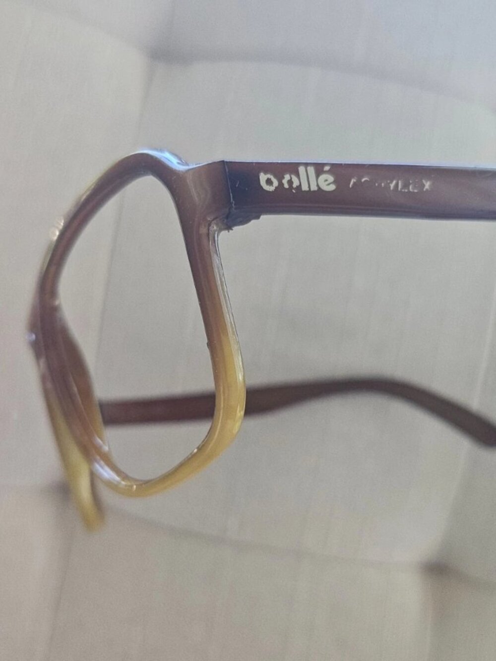 Vintage bolle Men Eyeglasses Sunglasses Frame Brown NYLON Made France Frame only